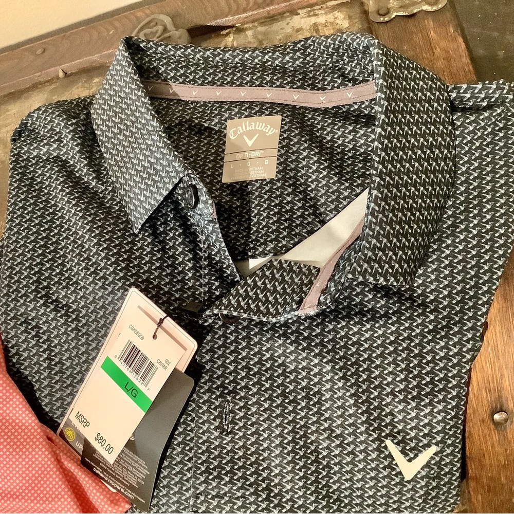 Pair of Callaway Opti-Dri Men's Golf Polo Shirts SzL NWT - Picture 3 of 4